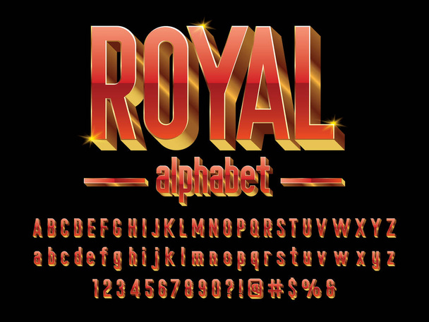 Diseño de alfabeto dorado vectorial de lujo 3D
 - Vector, imagen