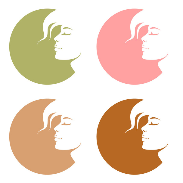 Simple illustration of a beautiful woman face from profile - Vector, Image