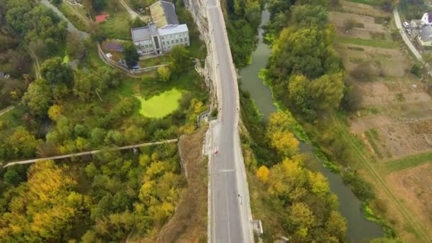 The bridge between the rocks in Kamenetz Podolsky. View of the road from the top. - Footage, Video