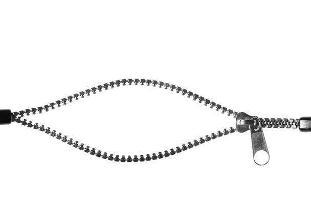 Unzip zipper isolated on white background - Photo, Image