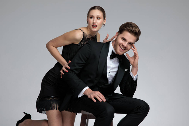 Positive couple posing and laughing - Foto, Bild