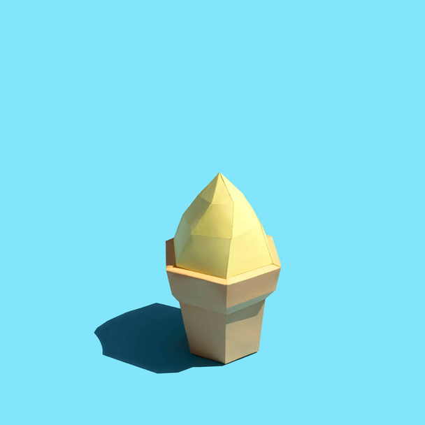 紙製のワッフルカップのアイスクリーム  - 写真・画像