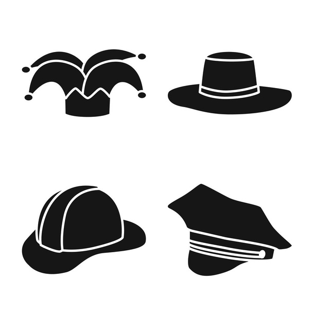 Isolated object of beanie  and beret logo. Set of beanie  and napper stock vector illustration. - Vetor, Imagem