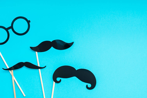 Paper moustaches for men fathers dad concept - Foto, Imagem