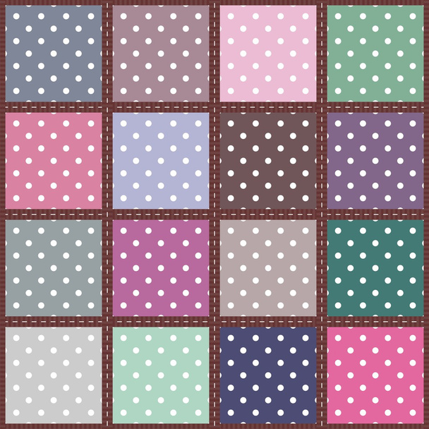 Patchwork background with different patterns - Vector, Image