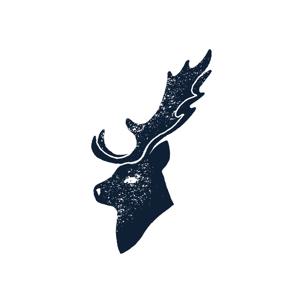 Set mano disegnare Cervo Silhouette Grunge. Illustrazione vettoriale di un cervo selvatico isolato su uno sfondo bianco
 - Vettoriali, immagini