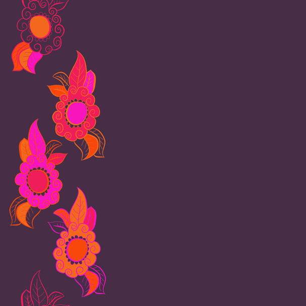 Seamless pattern of abstract simple flowers - Vector, afbeelding