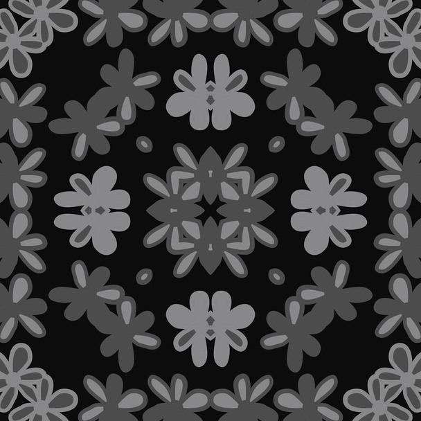 Patrón abstracto sin costuras con flores caleidoscópicas
 - Vector, Imagen