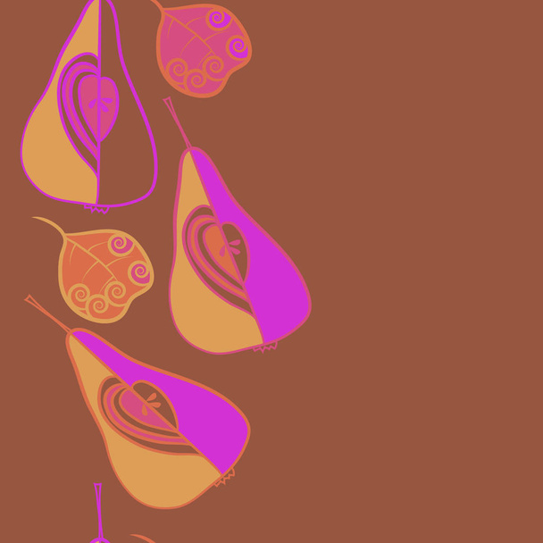 Seamless pears pattern. Vector illustration - Vektör, Görsel