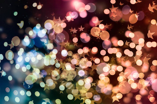 Defocused light color abstract pattern background . Abstract blurred of colorful lights in bokeh Christmas background - 写真・画像