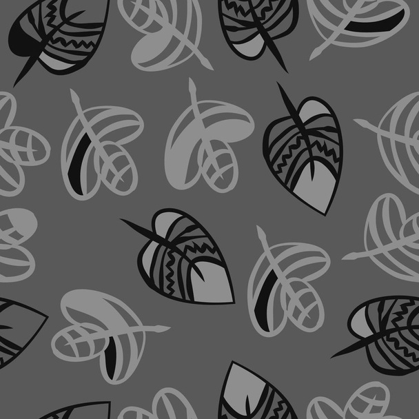 Seamless pattern of abstract simple leaves - Vettoriali, immagini