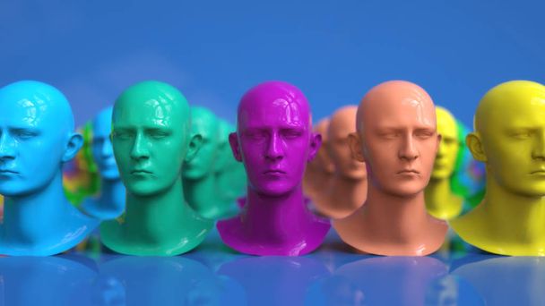 Representación 3D. Clonación de figuras humanoides - Foto, imagen