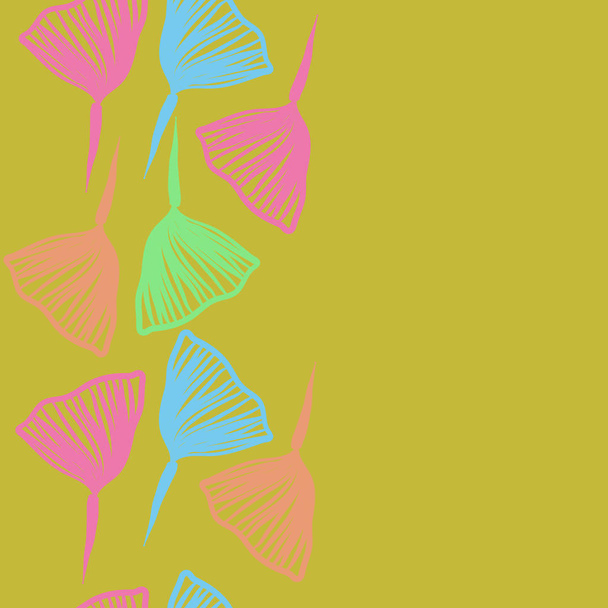 Seamless abstract pattern with ginkgo leaves - Vektori, kuva