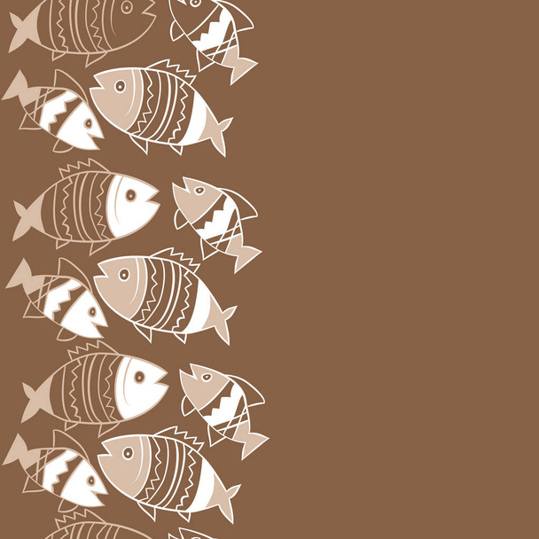 creative pattern with cute fishes on background - Vector, Image