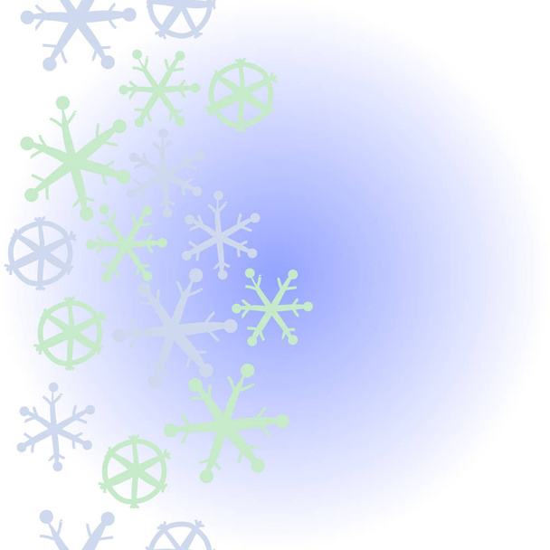 Seamless pattern of abstract simple snowflakes - Vektor, obrázek