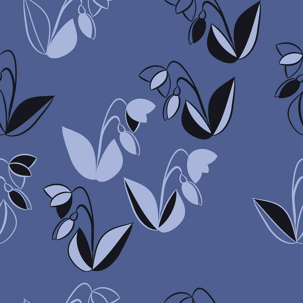 Seamless pattern of abstract colorful flowers - Vector, Image