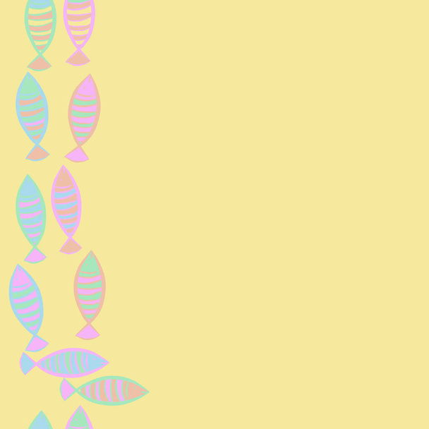 naadloos patroon met abstracte doodle vis  - Vector, afbeelding