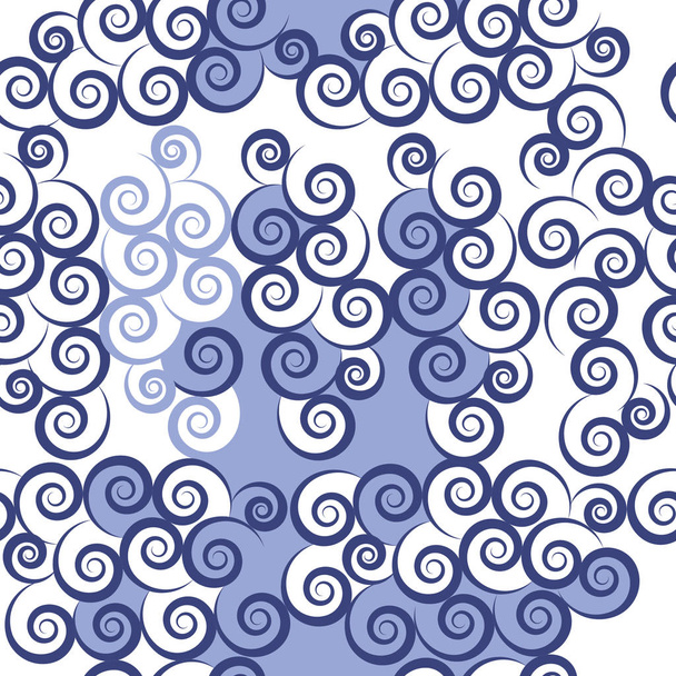Bezszwowy wzór z abstrakcyjnymi elementami spiralnymi - Wektor, obraz