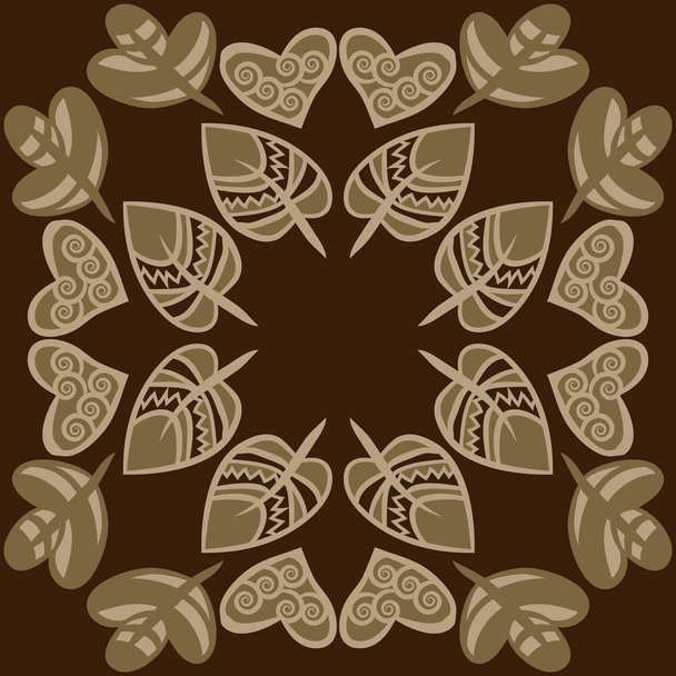 Seamless pattern of abstract simple leaves - Vetor, Imagem