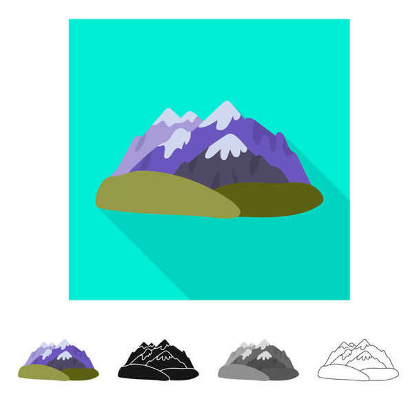 Vector design of mountain  and rocky  logo. Set of mountain  and peak  stock vector illustration. - ベクター画像