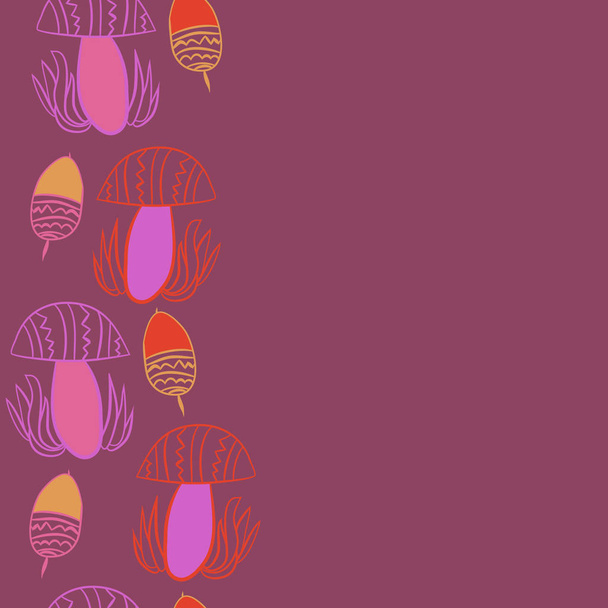 Seamless abstract pattern with colorful mushrooms - Vektor, Bild