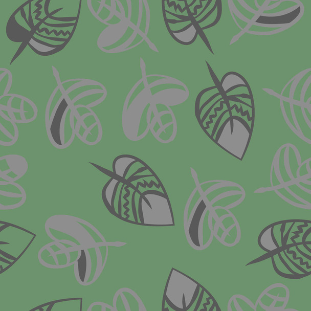 Seamless pattern of abstract simple leaves - Vector, Image