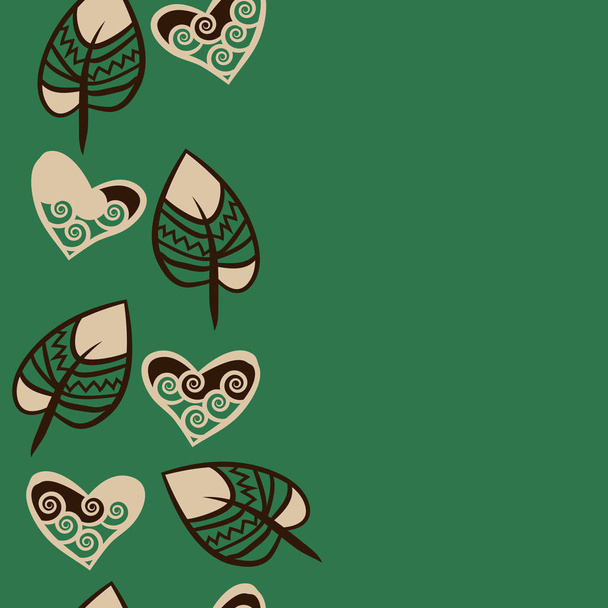 抽象的な単純な葉のシームレスなパターン - ベクター画像
