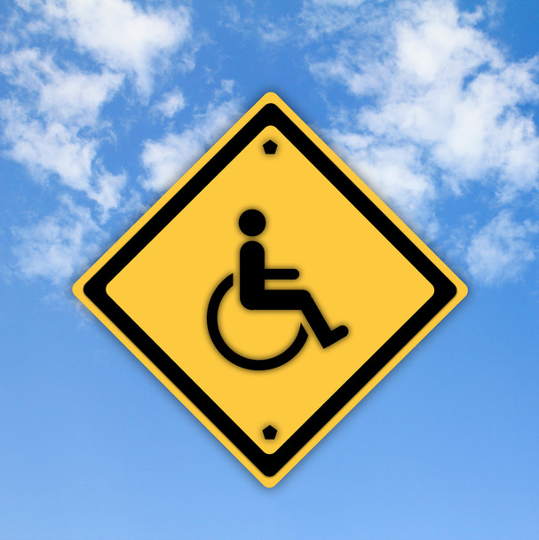 Знак инвалида на красивом фоне неба
. - Фото, изображение