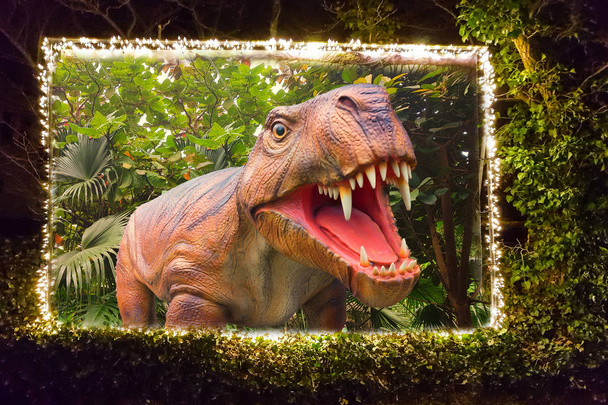 Billboard met een dinosaurus                  - Foto, afbeelding