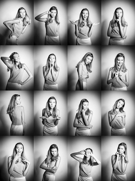 Collage di studio ritratti in bianco e nero  - Foto, immagini