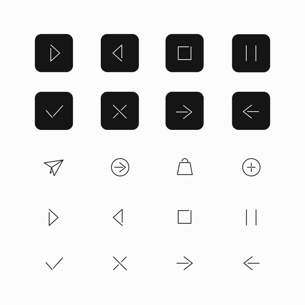 web buttons and line icons set for use on the site - Vector, Image