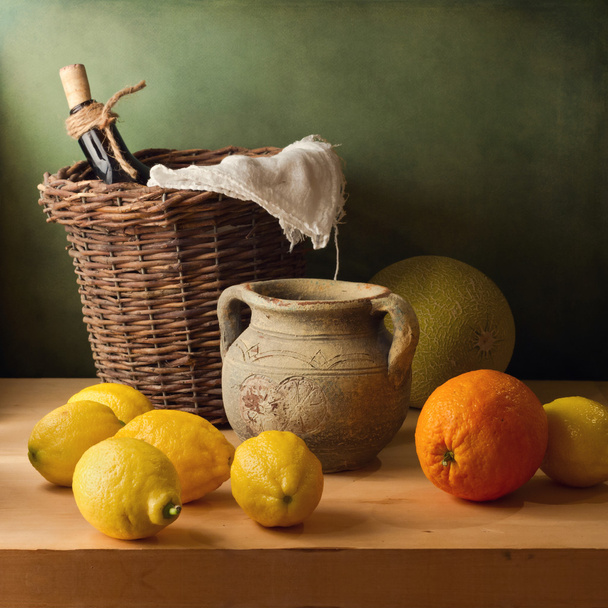 Still life with lemons and oranges - Photo, Image