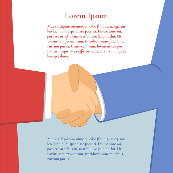 Handshake concepto de hombres de negocios
 - Vector, Imagen