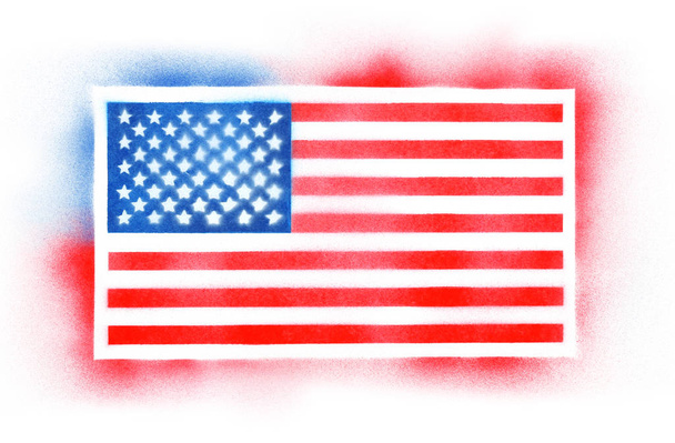 Sprey boyalı Amerikan bayrağı arka plan - Fotoğraf, Görsel