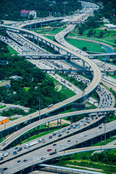 ヒューストン高速道路の高いビュー - 写真・画像