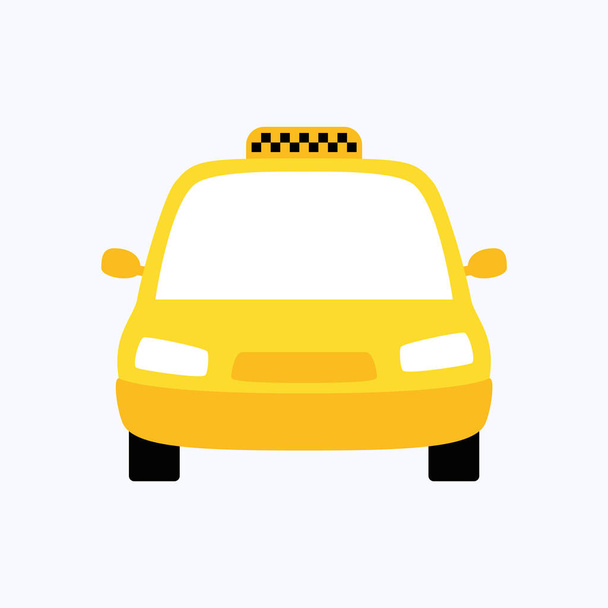 Taxi lakás design stílus fehér alapon, vektoros illusztráció - Vektor, kép