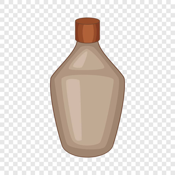 Brown bottle icon, cartoon style - Вектор,изображение