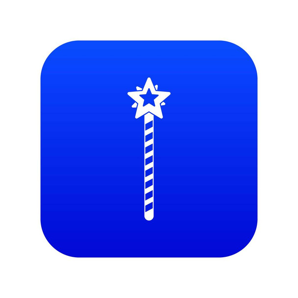Ikona kouzelné hůlky digitální modrá - Vektor, obrázek