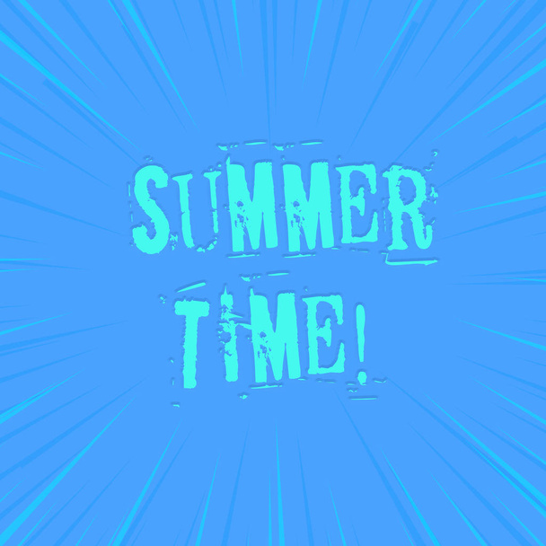 Text sign showing Summer Time. Conceptual photo achieve longer evening daylight summer setting clocks hour ahead photo of Light shines on the edges centre is not exposed any glow. - Photo, Image