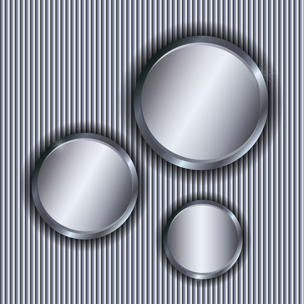 Metallic vector background with circle copy spaces. - Vetor, Imagem
