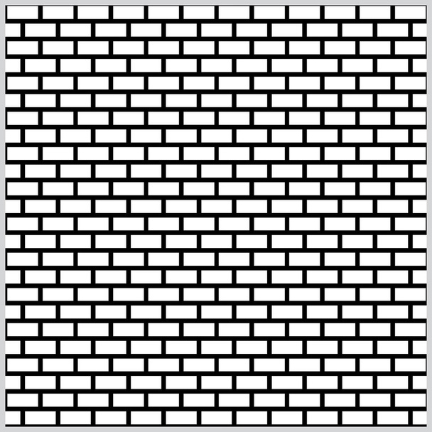 seamless pattern_brick wall black white color - Vector, Image