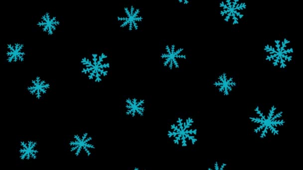 Los copos de nieve azules caen sobre un fondo uniforme
 - Imágenes, Vídeo