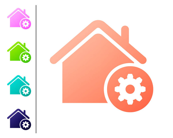 Coral Smart home settings icon isolated on white background. Remote control. Set color icons. Vector Illustration - Vektor, Bild