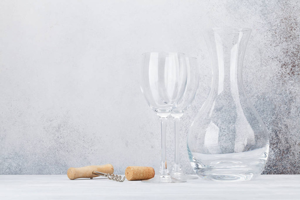 Wine glasses and decanter - Valokuva, kuva