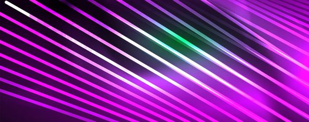 Conceito de linhas de luz neon vetorial, fundo abstrato
 - Vetor, Imagem