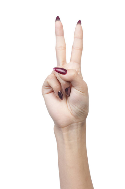 Número de dedo femenino aislado
 - Foto, Imagen