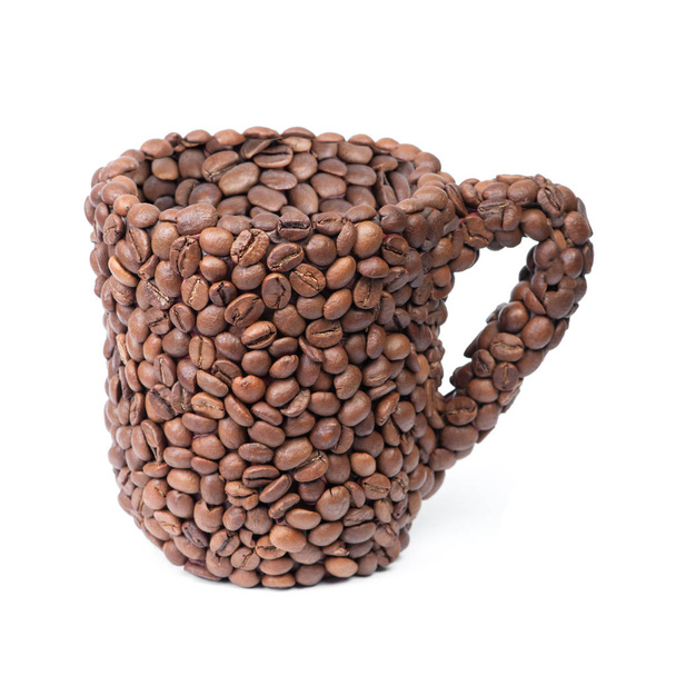Filiżanka kawy wykonana z ziaren kawy - Zdjęcie, obraz