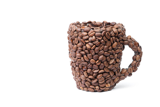 Uma xícara de café feita de grãos de café
 - Foto, Imagem