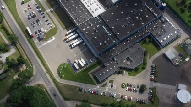 Industrial Modern Warehouse Loading Dock Ourdoor. Aerial view - Footage, Video