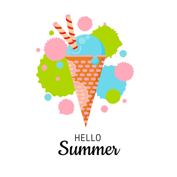 delicious ice cream, summer background - Vector, Image